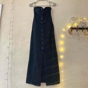 Black Denim Strapless Dress 🖤☕️🗝️ Made by Zara 🖤 Size: S 📏 Color: Black🖤✔️